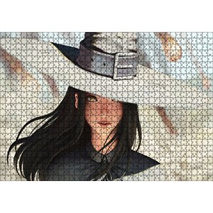 Dev Şapkalı Anime Karakteri Göktaşları Arka Plan Puzzle Yapboz Mdf Ahşap 1000 Parça