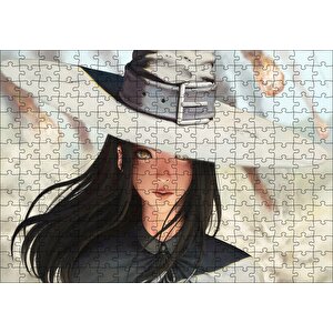Dev Şapkalı Anime Karakteri Göktaşları Arka Plan Puzzle Yapboz Mdf Ahşap 255 Parça