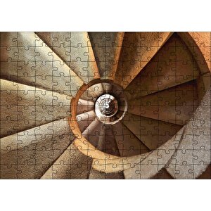 Sarmal Merdiven Üstten Görünüş Puzzle Yapboz Mdf Ahşap 120 Parça
