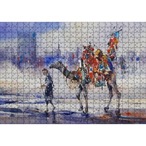 Clifton Sahilinde Deveyle Sahibi Puzzle Yapboz Mdf Ahşap 500 Parça