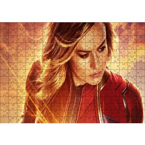 Captain Marvel Brie Larson 2 Puzzle Yapboz Mdf Ahşap 255 Parça