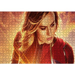 Captain Marvel Brie Larson 2 Puzzle Yapboz Mdf Ahşap 500 Parça