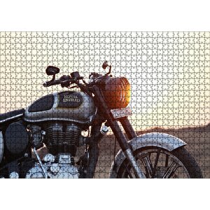Royal Enfield Siyah Gri Motorsiklet Puzzle Yapboz Mdf Ahşap 1000 Parça