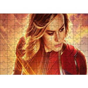 Captain Marvel Brie Larson 2 Puzzle Yapboz Mdf Ahşap 120 Parça
