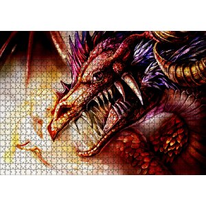 Ejderha Ve Sarı Saçlı Kız Puzzle Yapboz Mdf Ahşap 1000 Parça