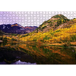 Appalachian Dağları Ve Berrak Dağ Gölü Puzzle Yapboz Mdf Ahşap 500 Parça