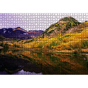 Appalachian Dağları Ve Berrak Dağ Gölü Puzzle Yapboz Mdf Ahşap 1000 Parça