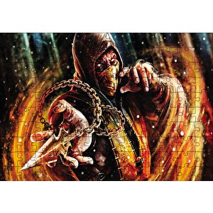 Mortal Kombat X Scorpion Puzzle Yapboz Mdf Ahşap 120 Parça