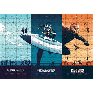 Captain America Üçlemesi Puzzle Yapboz Mdf Ahşap 255 Parça