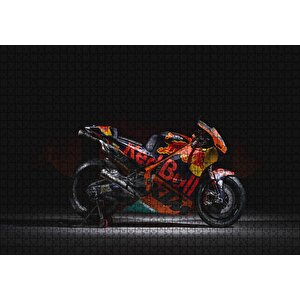 Suzuki Redbull Siyah Kırmızı Motorsiklet Karanlık Arka Plan Puzzle Yapboz Mdf Ahşap 1000 Parça