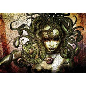 Medusa Yılan Saçlı Kadın Puzzle Yapboz Mdf Ahşap 500 Parça