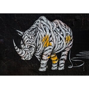Mumya Gergedan Duvar Boyama Puzzle Yapboz Mdf Ahşap 500 Parça