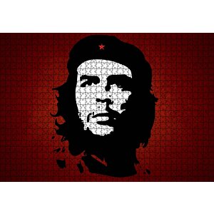 Che Guevara Kırmızı Zemine Gölge Sanatı Puzzle Yapboz Mdf Ahşap 1000 Parça