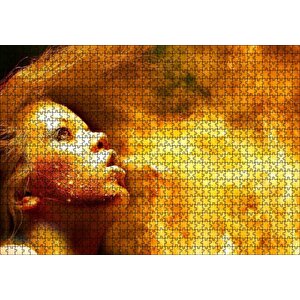 Alev Soluyan Alev Saçlı Kadın Puzzle Yapboz Mdf Ahşap 1000 Parça