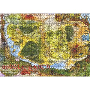 Orta Dünya Haritası Renkli Puzzle Yapboz Mdf Ahşap 1000 Parça