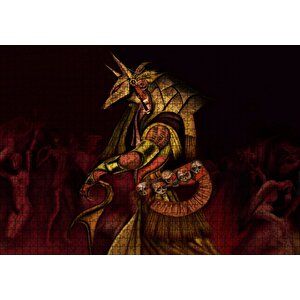 Anubis Ve Çıplak Tutsakları Puzzle Yapboz Mdf Ahşap 1000 Parça