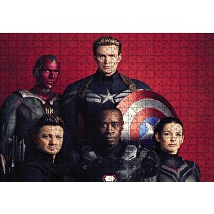 Avengers Infinity War Captain America, Vision, Hawkeye Puzzle Yapboz Mdf Ahşap 500 Parça