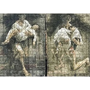 Kucakta Uyuyan Çocuklar Puzzle Yapboz Mdf Ahşap 500 Parça