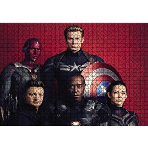 Avengers Infinity War Captain America, Vision, Hawkeye Puzzle Yapboz Mdf Ahşap 1000 Parça