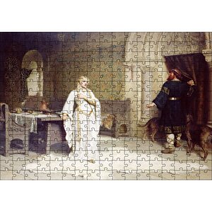 Beyaz Kıyafetli Lady Godiva Puzzle Yapboz Mdf Ahşap 255 Parça