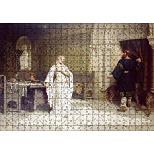 Beyaz Kıyafetli Lady Godiva Puzzle Yapboz Mdf Ahşap 500 Parça