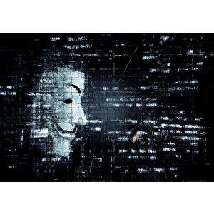 Anonymous Maskesi Ve Kodlar Puzzle Yapboz Mdf Ahşap 120 Parça