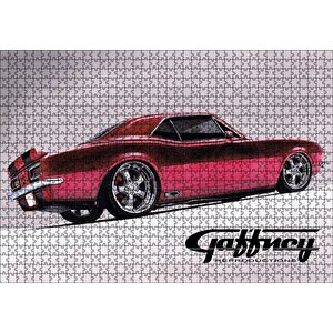 Kırmızı Camaro Kuruboya Puzzle Yapboz Mdf Ahşap 1000 Parça