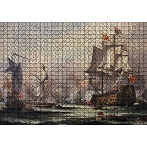 Haçlı Donanması Gemileri Puzzle Yapboz Mdf Ahşap 1000 Parça