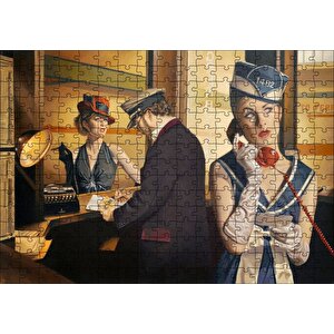 Bilet Gişesi Ve Birinci Sınıf Yolcu Puzzle Yapboz Mdf Ahşap 255 Parça