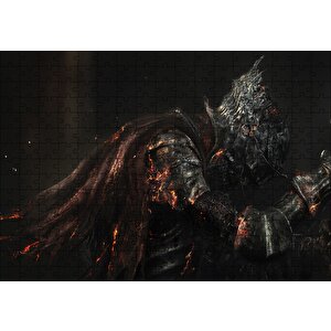 Viking Yanan Zırh Siyah Arka Plan Puzzle Yapboz Mdf Ahşap 255 Parça