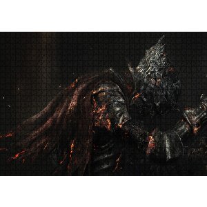 Cakapuzzle  Viking Yanan Zırh Siyah Arka Plan Puzzle Yapboz Mdf Ahşap