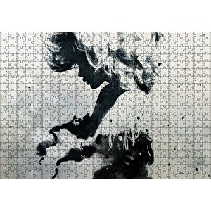 Kadın Temalı Duvar Püskürtme Boyama Puzzle Yapboz Mdf Ahşap 500 Parça