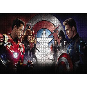 Civil War Kahramanlar Karşı Karşıya Puzzle Yapboz Mdf Ahşap 1000 Parça