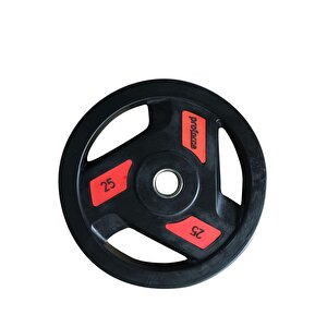Proforce Kauçuk Kaplı Olimpik Ağırlık Plakası 25KG. Güç Antrenmanı, Ağırlık Kaldırma, Sağlam Dökme Demir Plaka FLS25