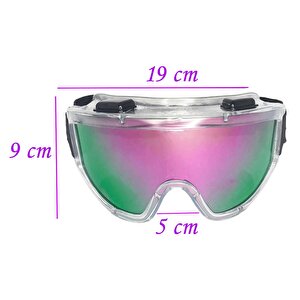Kayak Gözlüğü Aynalı Gökkuşağı Ventilli Güneş Kar Koruyucu Gözlük Uv Korumalı Snowboard Glasses Gözlük