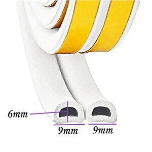 3x2=6 Metre Kapı Pencere Bandı Beyaz Fitili Yapışkanlı Soğuk Izolasyon Bant