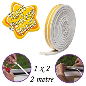 1x2=2 Metre Kapı Pencere Bandı Beyaz Fitili Yapışkanlı Soğuk Izolasyon Bant