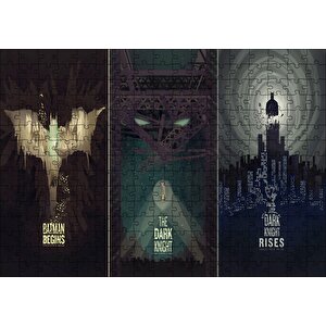 Batman Begins The Dark Knight Dark Rises Film Afiş Görseli Puzzle Yapboz Mdf Ahşap 255 Parça