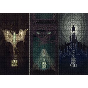 Batman Begins The Dark Knight Dark Rises Film Afiş Görseli Puzzle Yapboz Mdf Ahşap 1000 Parça