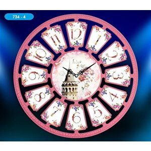 Galaxy 734-4 Dekoratif Sarı Bisiklet Salon Tipi Dekoratif Duvar Saati 55cm