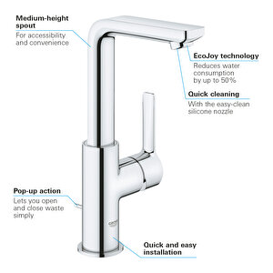Lineare Tek Kumandalı Lavabo Bataryası 1/2″ L-boyut 23296001