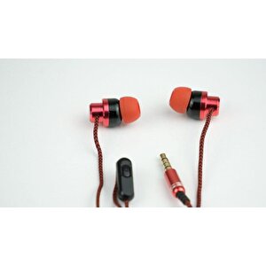 Metal Bass Sj-310 Örgülü Kablolu Kulaklık (kırmızı)