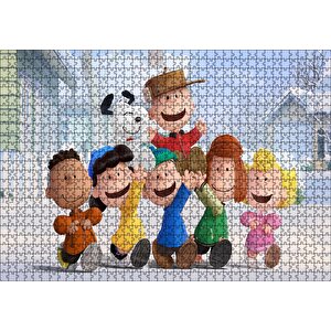 Snoopy Tüm Karakterler Puzzle Yapboz Mdf Ahşap 1000 Parça