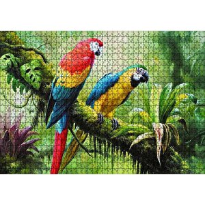 Daldaki Pappağanlar Görseli Puzzle Yapboz Mdf Ahşap 1000 Parça