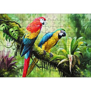 Daldaki Pappağanlar Görseli Puzzle Yapboz Mdf Ahşap 120 Parça