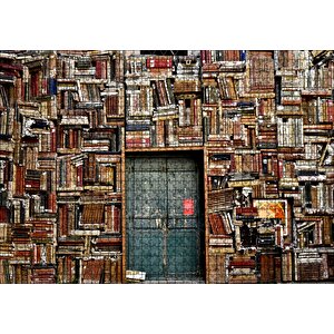 Eski Kitaplarla Örülü Ev Puzzle Yapboz Mdf Ahşap 1000 Parça