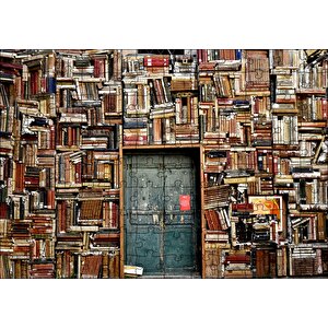 Eski Kitaplarla Örülü Ev Puzzle Yapboz Mdf Ahşap 120 Parça