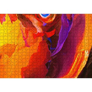 Renkli Fırça Darbeleri Puzzle Yapboz Mdf Ahşap 500 Parça