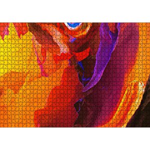 Renkli Fırça Darbeleri Puzzle Yapboz Mdf Ahşap 1000 Parça