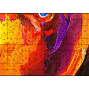 Renkli Fırça Darbeleri Puzzle Yapboz Mdf Ahşap 120 Parça